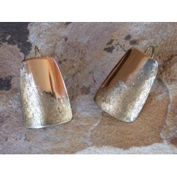 SIT 501e Silk Textured Forged Solid Brass Contemporary Tapered Barrel Earrings