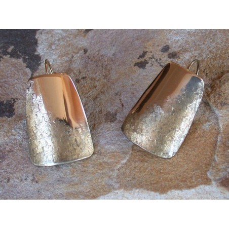 SIT 501e Silk Textured Forged Solid Brass Contemporary Tapered Barrel Earrings