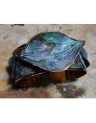 Leaf Motif cuff bracelets by Elaine Coyne